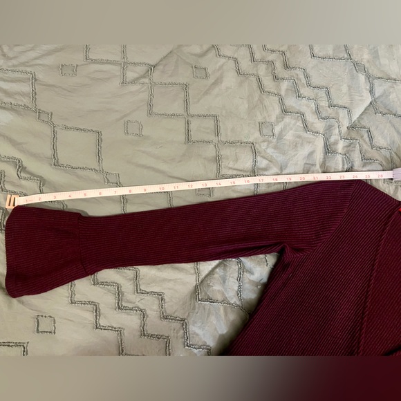 Elegant Burgundy Wrap Dress - Picture 7 of 7